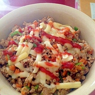 ロコモコ風ミンチ丼